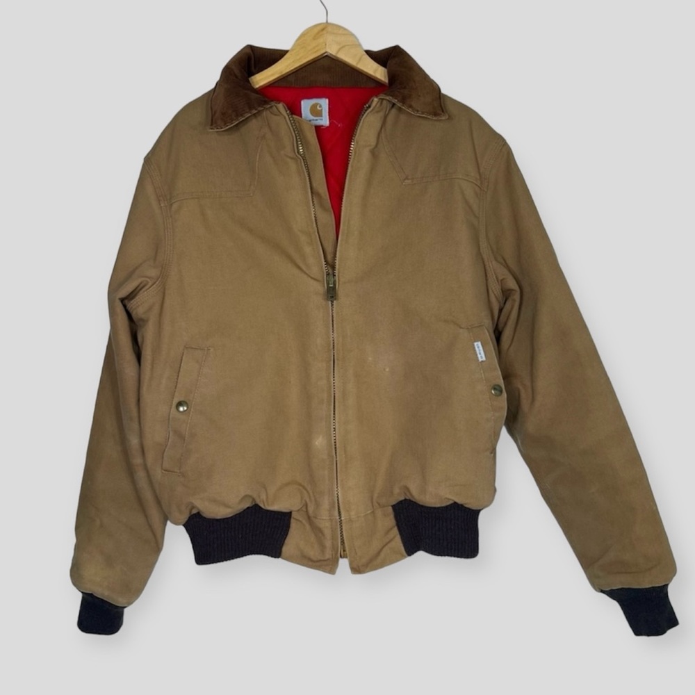 Carhartt Vintage Canvas Santa Fe Jacket Men's Large Quilted Lined Flannel Bomber